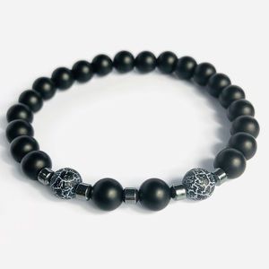 GEMSTONE | Mens Onyx Volcanic Beaded Bracelet